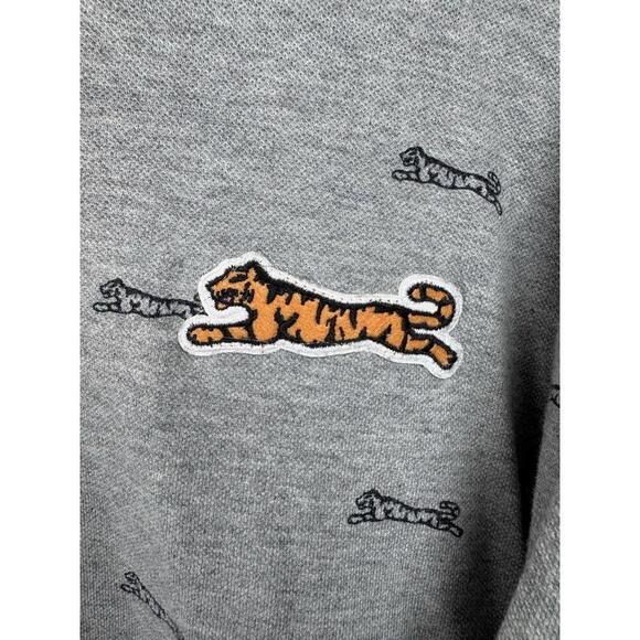 Le Tigre Men's Polo L Gray With Tiger Print All Over - Picture 1 of 8